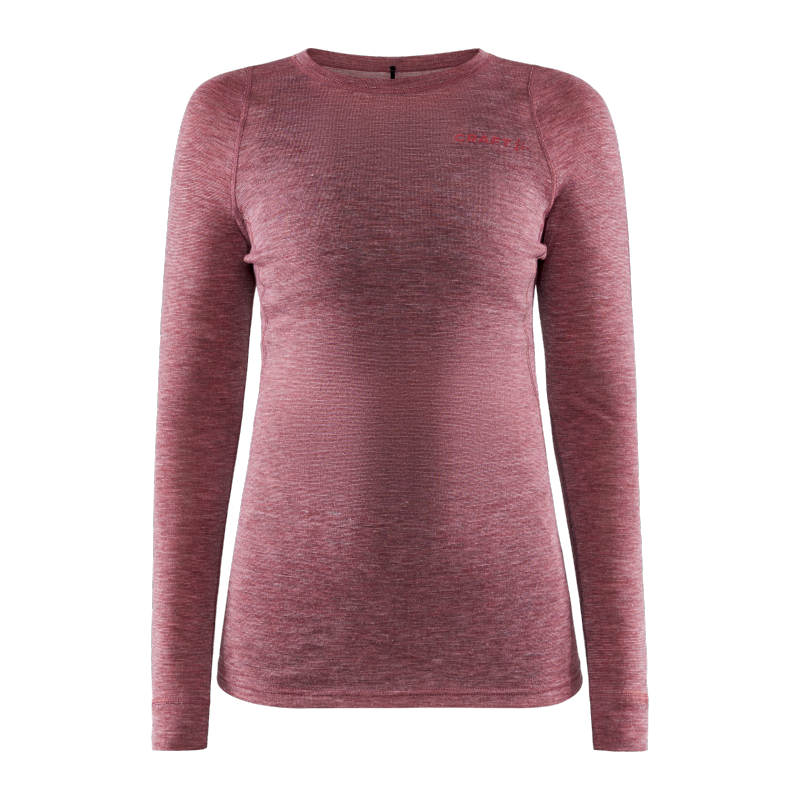 CRAFT VOLNENA ŽENSKA MAJICA Z DOLGIMI ROKAVI CORE WOOL MERINO LS TEE ROSE-MELANGE - AKTIVNO PERILO