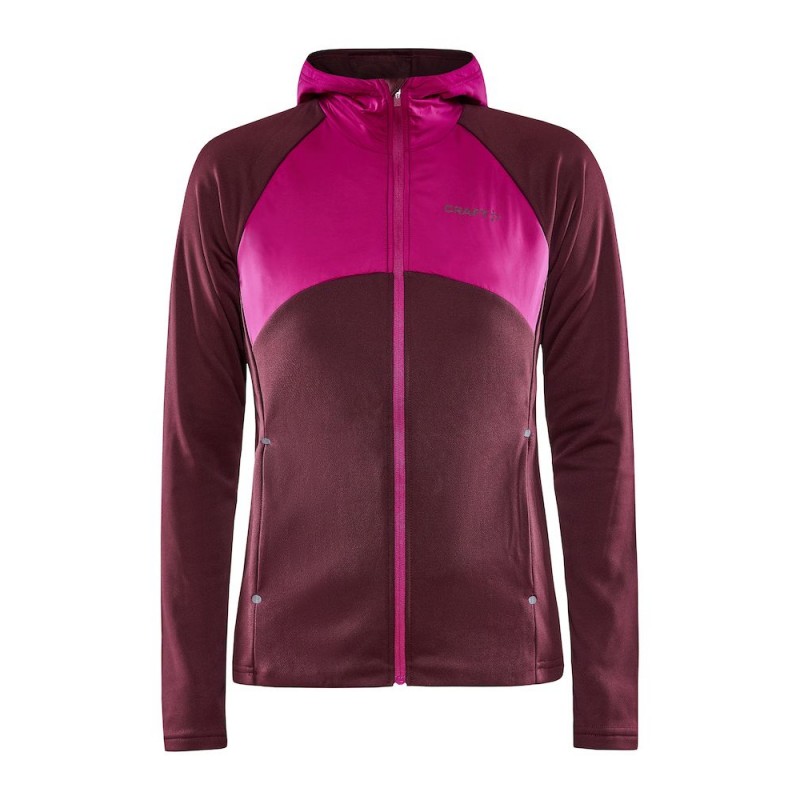 craft ženska tehnična jopica z dolgimi rokavi ADV ESSENCE JERSEY HOOD JACKET PUNSCH-ROXO