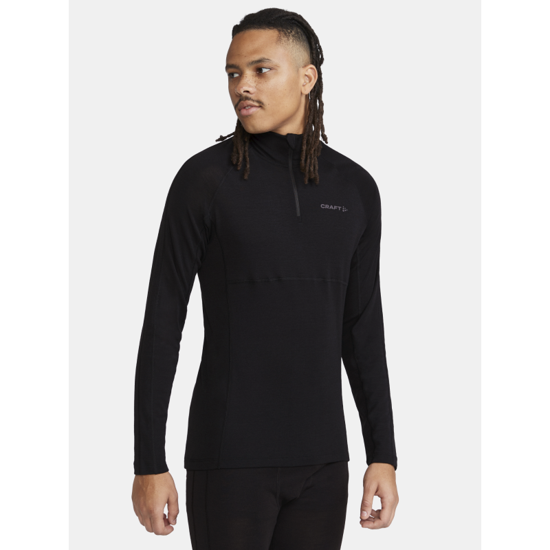 CRAFT MOŠKA VOLNENA 42% MERINO MAJICA PULI ADV WOOL MERINO HZ BLACK - AKTIVNO PERILO