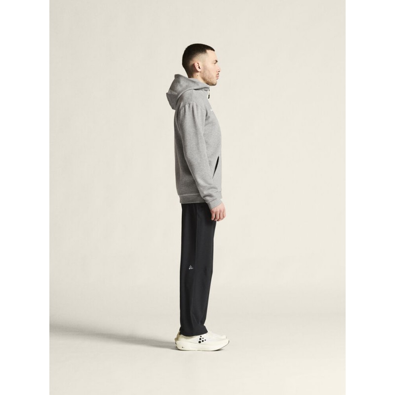 CRAFT MOŠKA BOMBAŽNA JOPICA Z ZADRGO COMMUNITY 2.0. LOGO FZ HOODIE GREY MELANGE