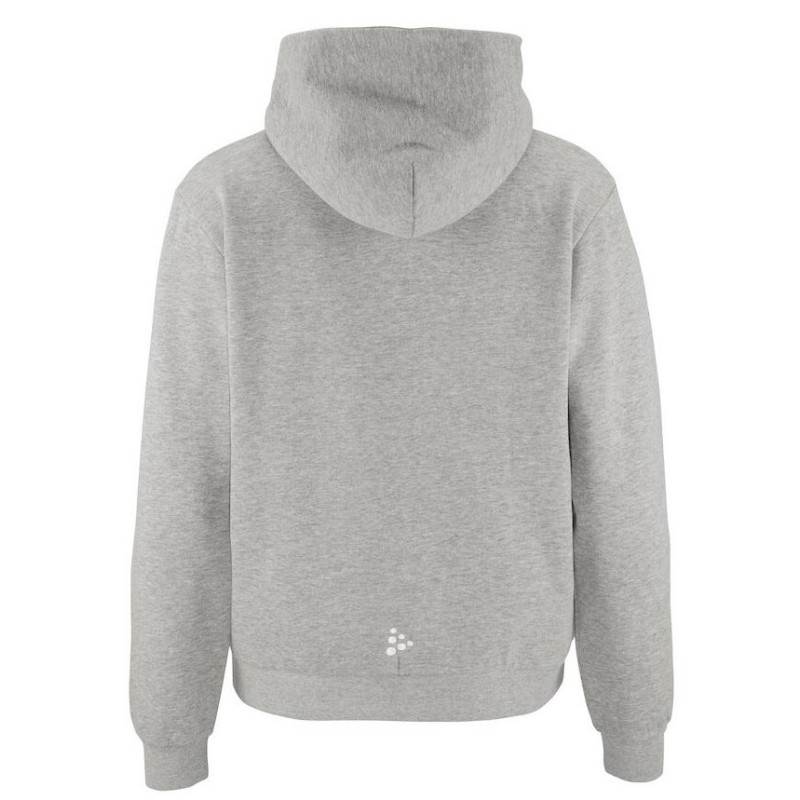 CRAFT ŽENSKA BOMBAŽNA JOPICA Z ZADRGO COMMUNITY 2.0. LOGO FZ HOODIE GREY MELANGE