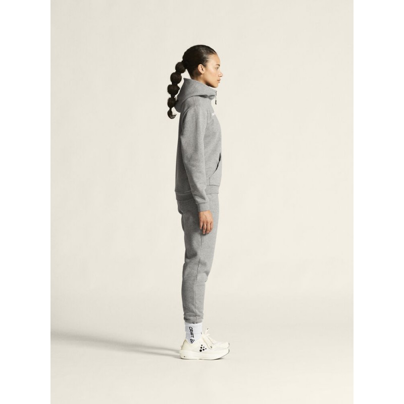 CRAFT ŽENSKA BOMBAŽNA JOPICA Z ZADRGO COMMUNITY 2.0. LOGO FZ HOODIE GREY MELANGE
