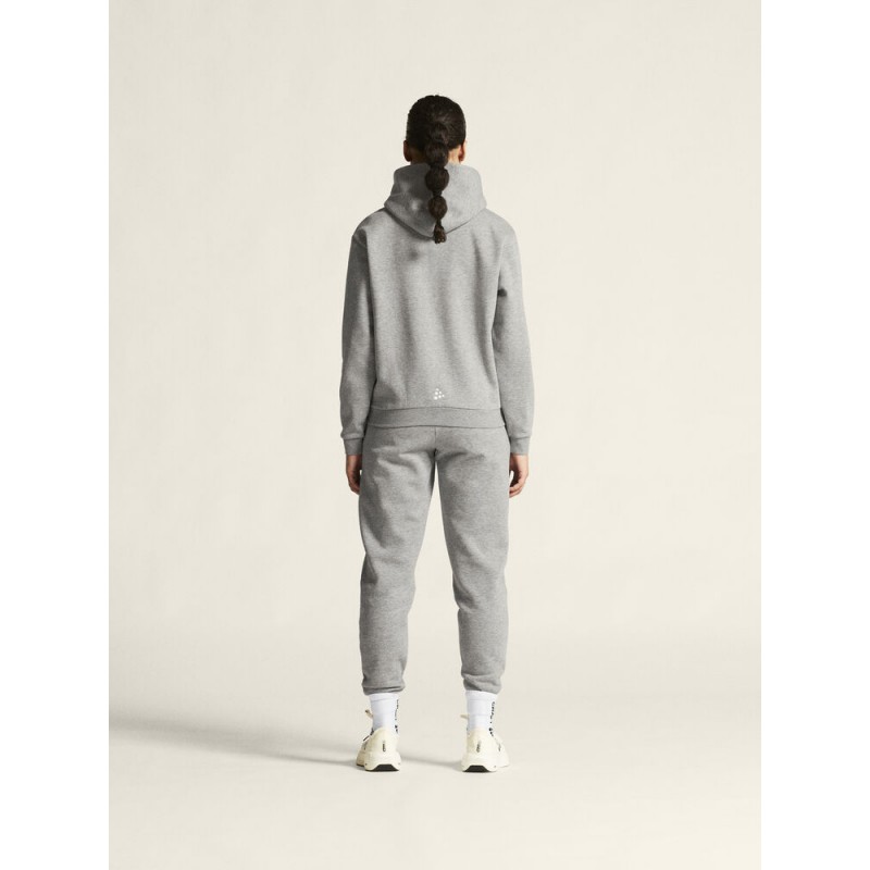 CRAFT ŽENSKA BOMBAŽNA JOPICA Z ZADRGO COMMUNITY 2.0. LOGO FZ HOODIE GREY MELANGE