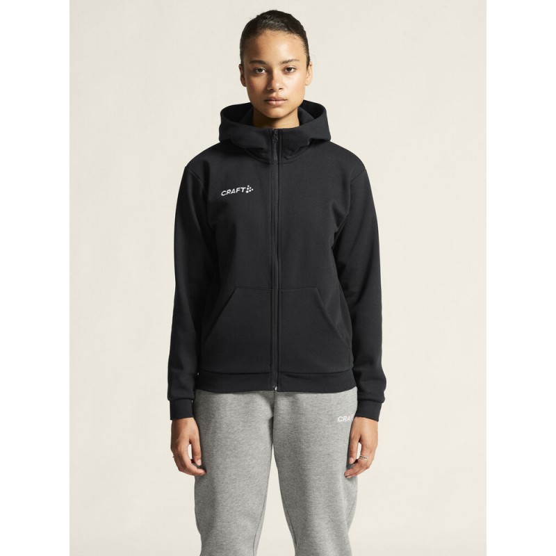 CRAFT ŽENSKA JOPICA Z ZADRGO COMMUNITY 2.0. LOGO FZ HOODIE BLACK