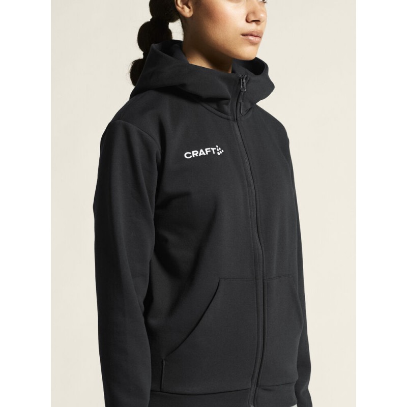 CRAFT ŽENSKA JOPICA Z ZADRGO COMMUNITY 2.0. LOGO FZ HOODIE BLACK