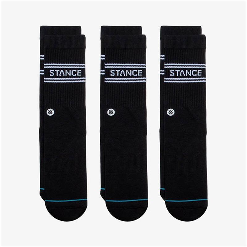 stance nogavice crew basic  3 pack crew black