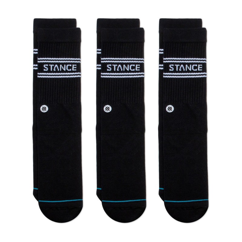 stance nogavice crew basic  3 pack crew black