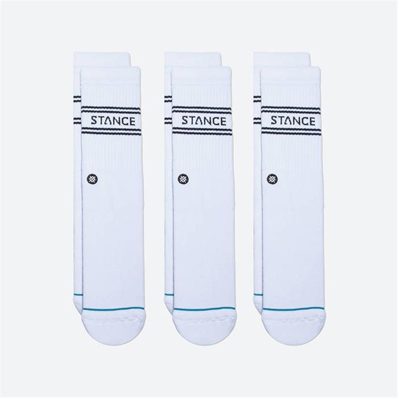 stance nogavice crew basic  3 pack crew white