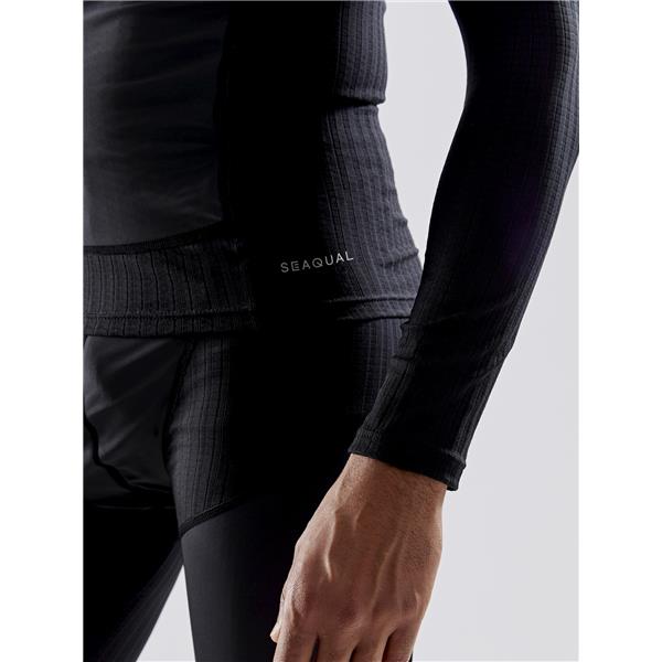 craft moška majica z dolgimi rokavi pro active extreme x wind black/granit-aktivno perilo 