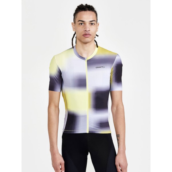 craft moška kolesarska majica s kratkimi rokavi adv aero  multi giallo