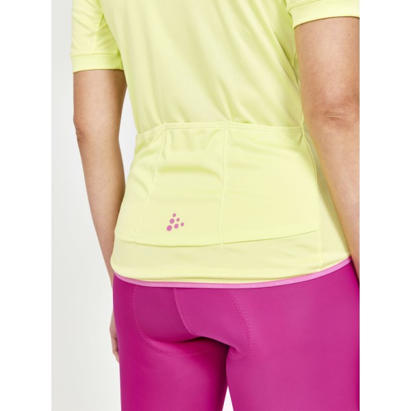 craft ženska kolesarska majica s kratkimi rokavi core endur logo jersey giallo-camelia