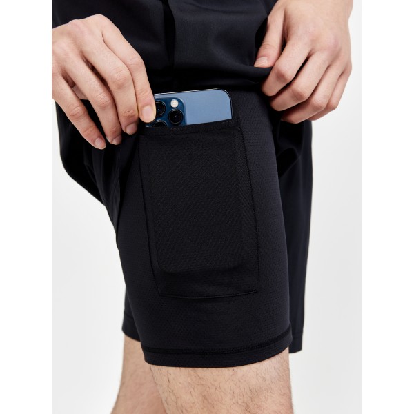 craft moške kratke hlače adv charge 2in1 strech black