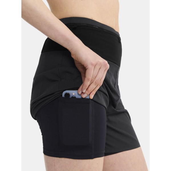 CRAFT ŽENSKE KRATKE HLAČE PRO TRAIL SHORTS 2in1 BLACK