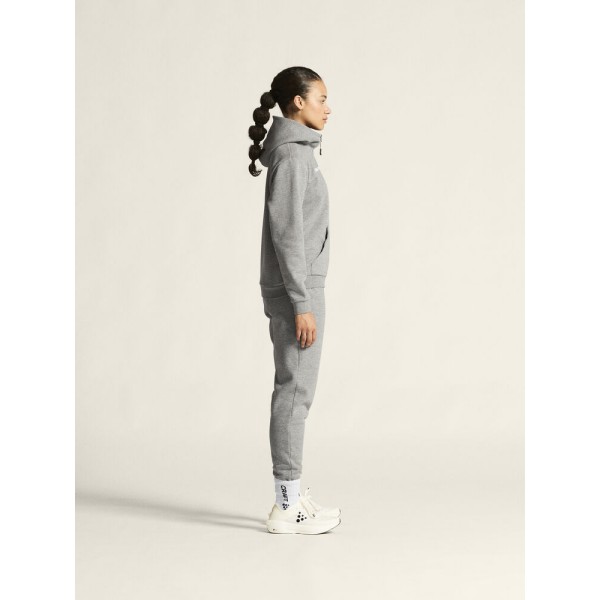 CRAFT ŽENSKA BOMBAŽNA JOPICA Z ZADRGO COMMUNITY 2.0. LOGO FZ HOODIE GREY MELANGE