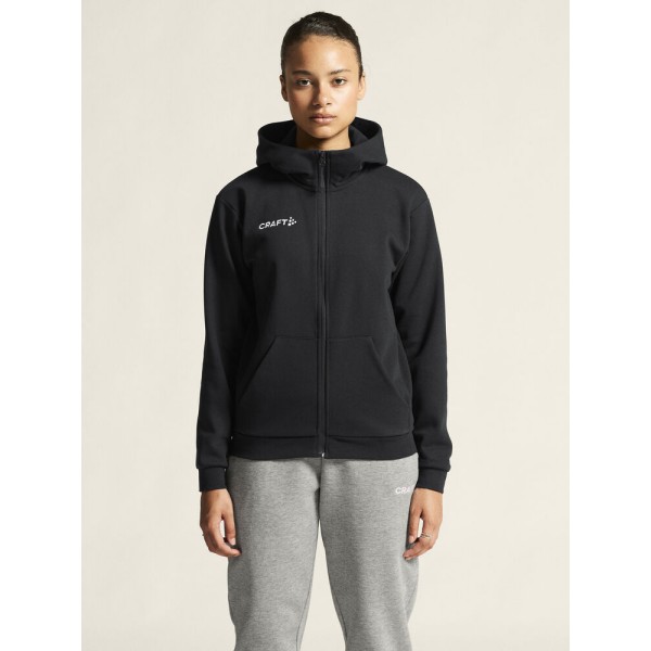 CRAFT ŽENSKA JOPICA Z ZADRGO COMMUNITY 2.0. LOGO FZ HOODIE BLACK