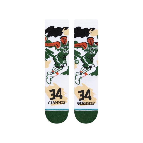 STANCE NOGAVICE NBA PAINT GIANNIS CREW WHITE