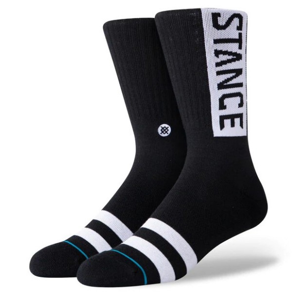 stance nogavice crew the og 3 pack black white