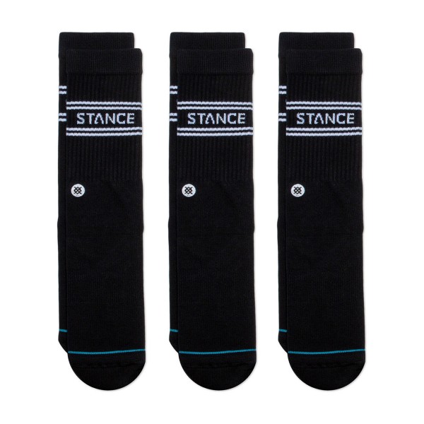 stance nogavice crew basic  3 pack crew black