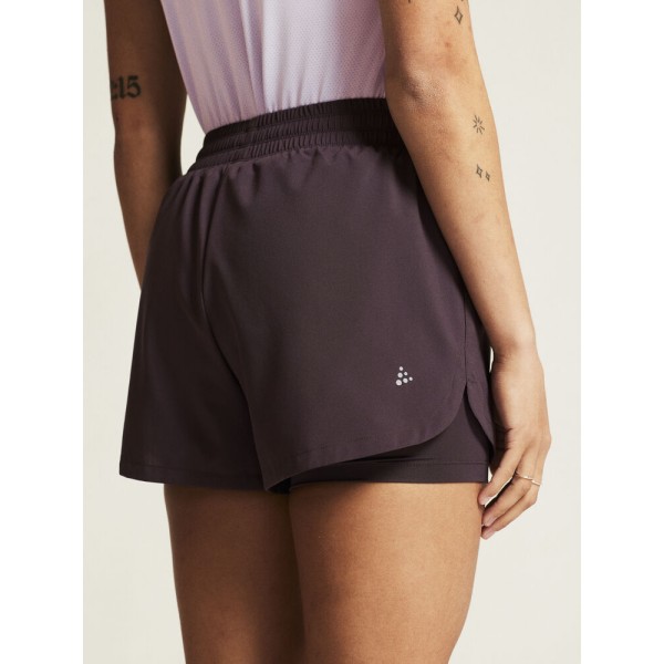 CRAFT ŽENSKE KRATKE HLAČE ADV ESSENCE 2-IN-1 SHORTS 2 TEMNO VIJOLIČNA DK PLUM