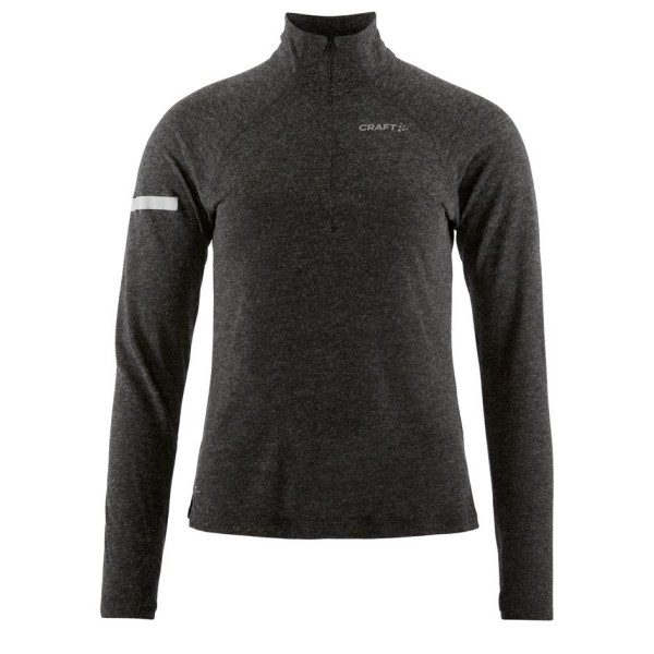CRAFT ŽENSKA 20% MERINO VOLNENA PULI MAJICA Z DOLGIMI ROKAVI ADV SUBZ WOOL TEE 3 BLACK-MELANGE