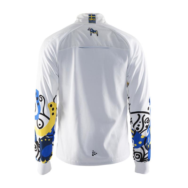 craft moška jakna falun xc  bela in modra z rumeno white/multi