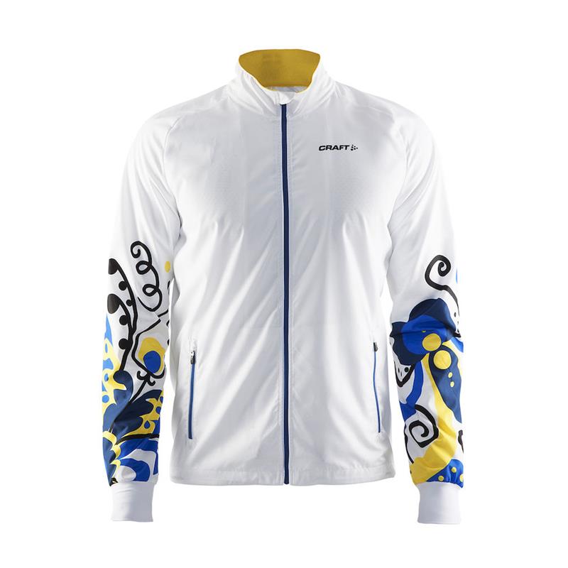 craft moška jakna falun xc  bela in modra z rumeno white/multi