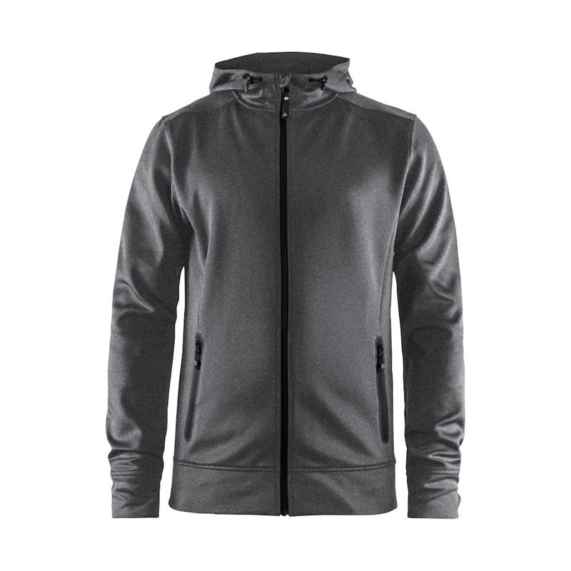 craft moški pulover noble full zip hood dk  temno siva grey mela