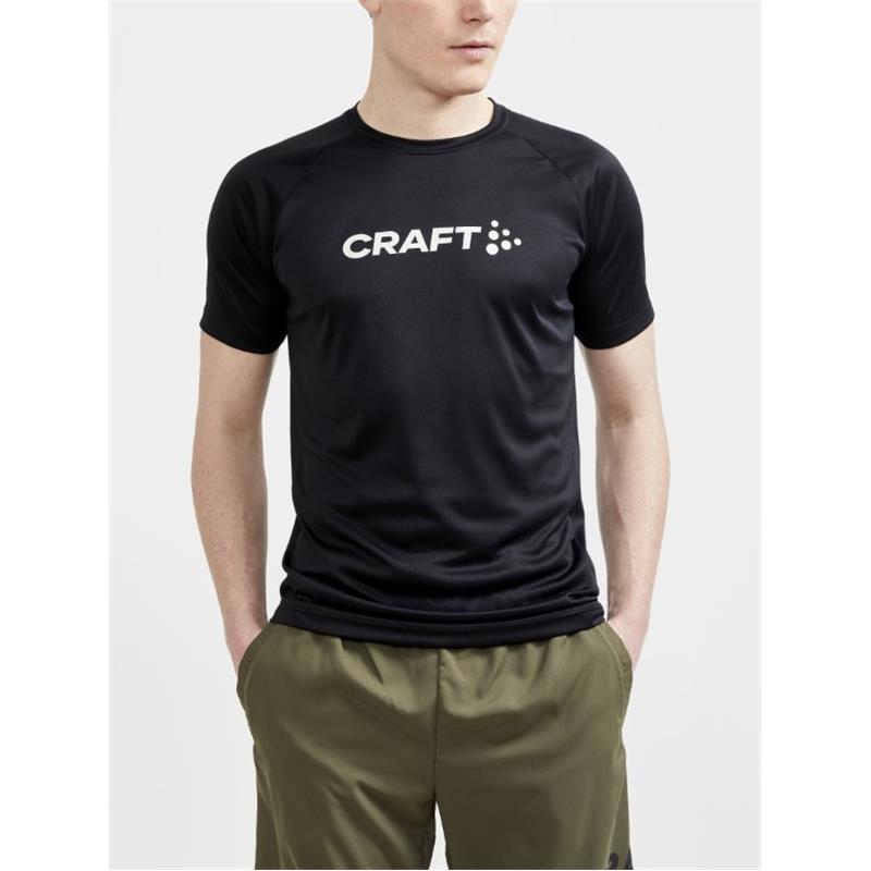 CRAFT MOŠKA MAJICA S KRATKIMI ROKAVI CORE ESSENCE LOGO TEE ČRNA BLACK