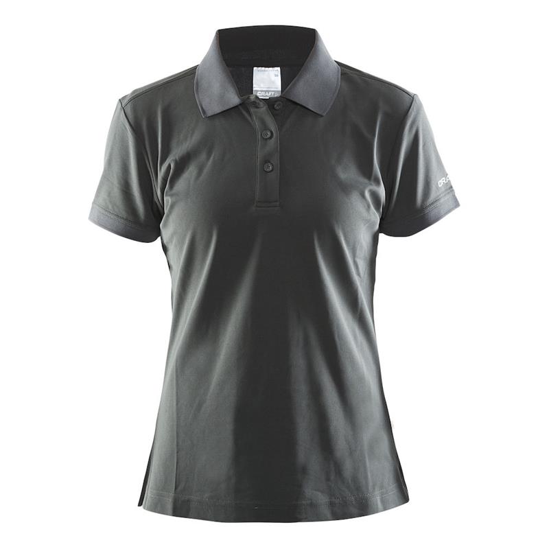 craft ženska majica s kratkimi rokavi polo temno siva iron