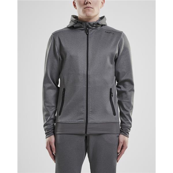 craft moški pulover noble full zip hood dk  temno siva grey mela