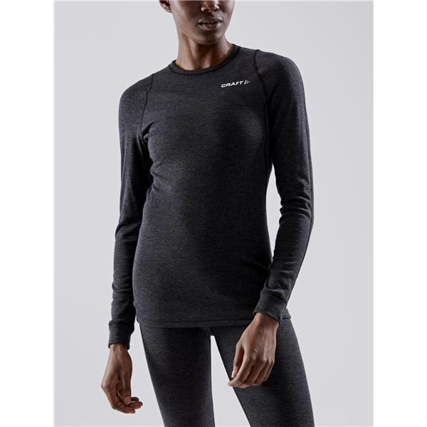 CRAFT ŽENSKI VOLNEN 42% MERINO SET CORE WOOL MERINO BLACK MELANGE - AKTIVNO PERILO
