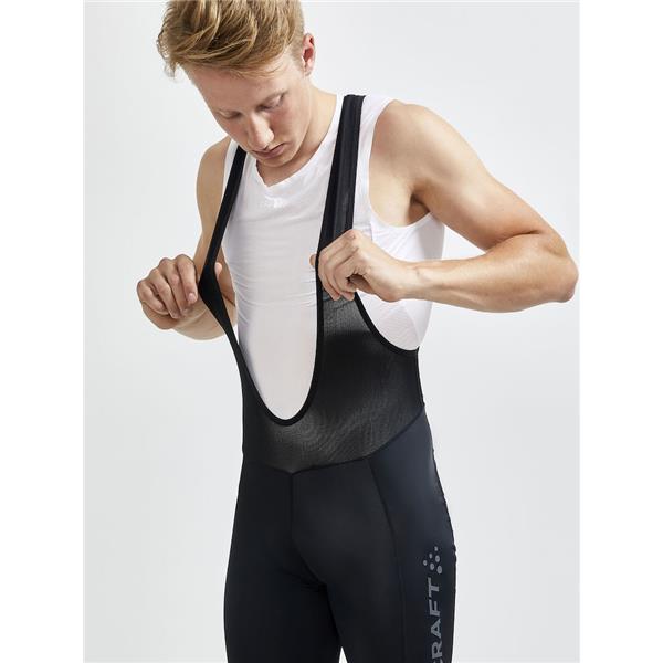 CRAFT MOŠKE KRATKE KOLESARSKE HLAČE S PODLOŽKO Z NARAMNICAMI CORE ENDUR BIB SHORTS ČRNA BLACK - C4