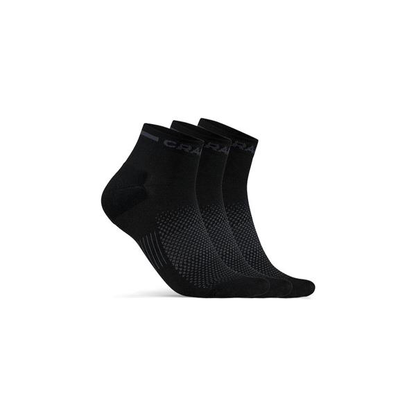 CRAFT NOGAVICE CORE DRY MID SOCKS 3-PACK BLACK