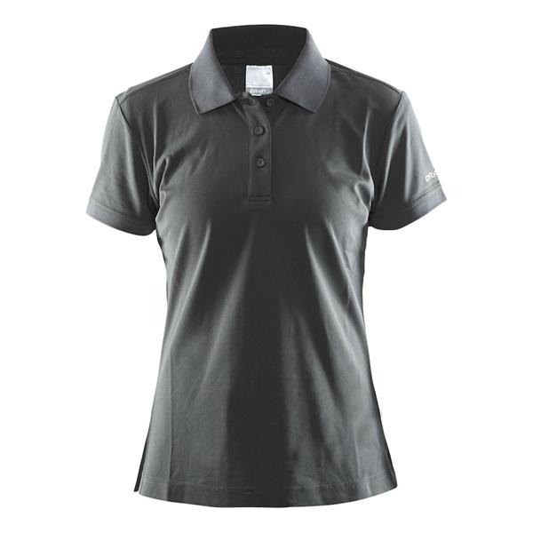 craft ženska majica s kratkimi rokavi polo temno siva iron
