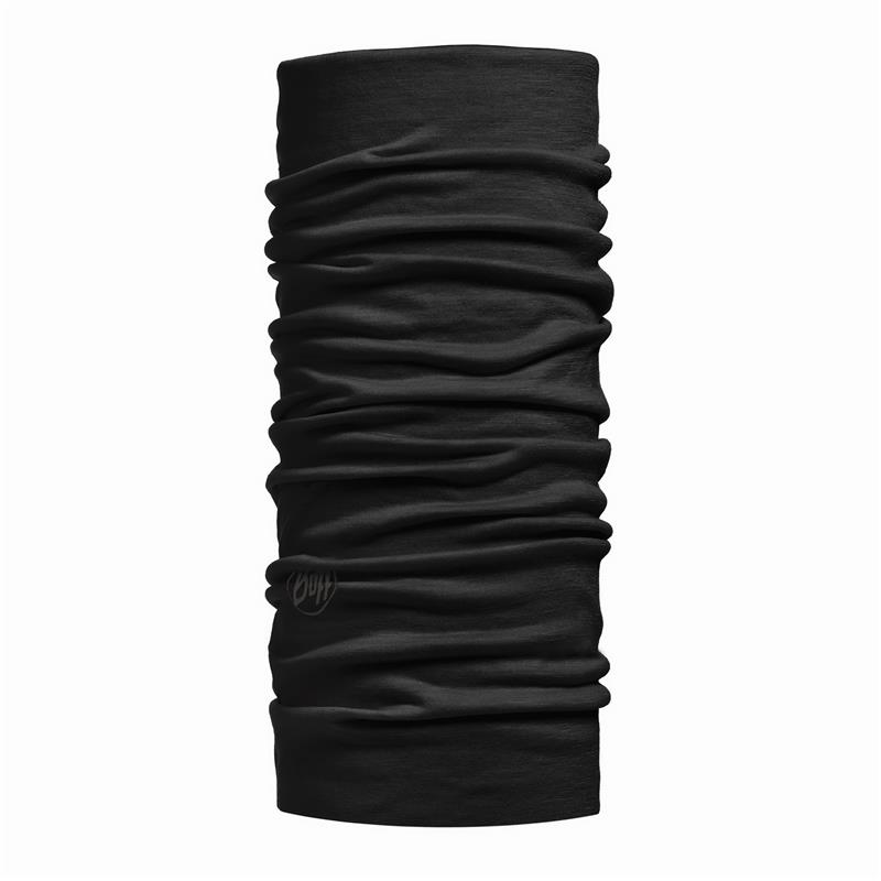 buff® volnena tuba lightweight merino wool solid  black