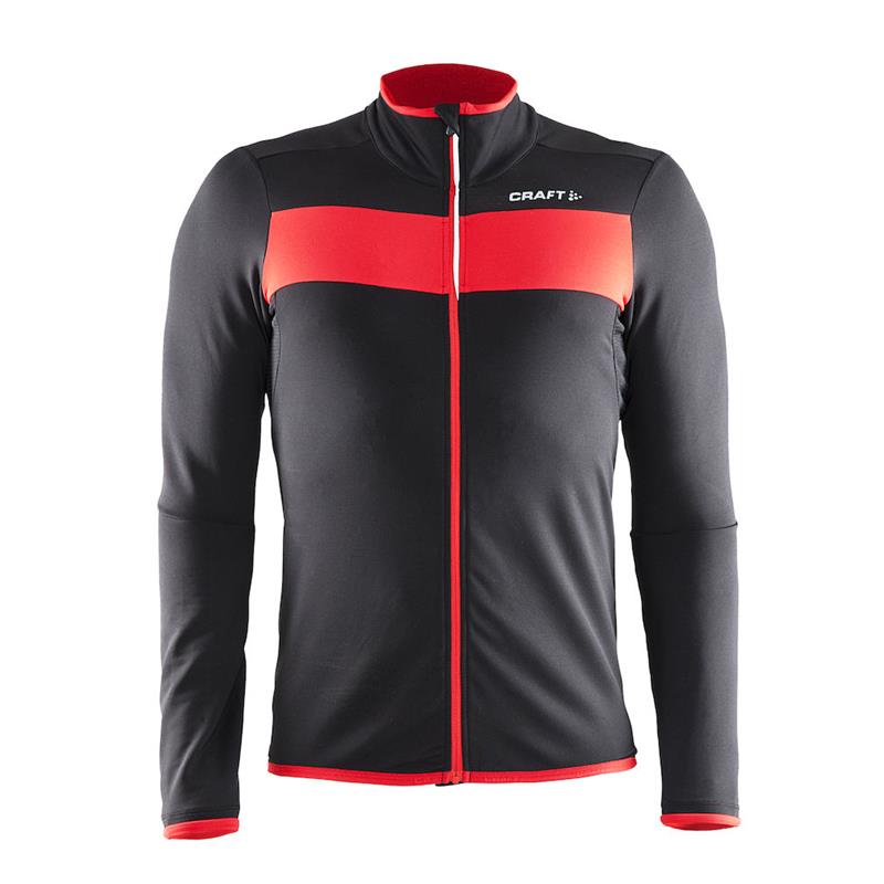craft kolesarska moška majica z dolgimi rokavi move thermal black/red