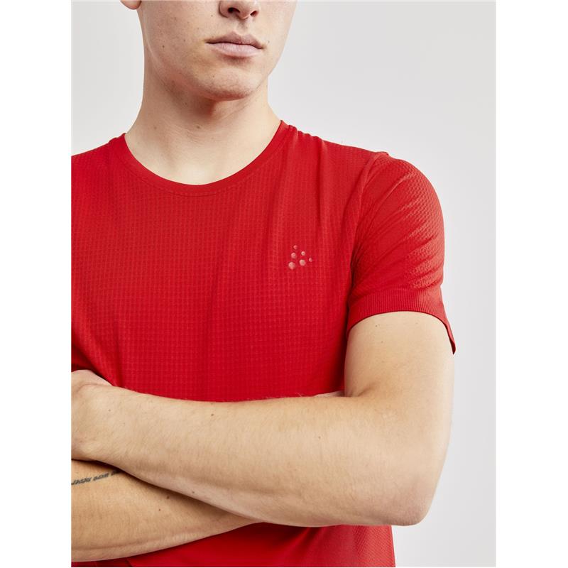 craft moška majica s kratkimi rokavi fuseknit light bright red-aktivno perilo 
