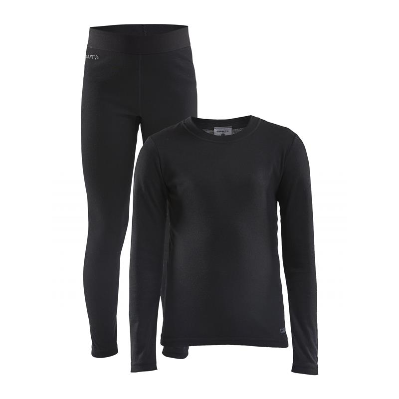 craft otroški set core warm baselayer black -aktivno perilo 