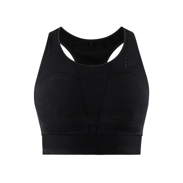 craft ženski modrček fuseknit mid impact bra black